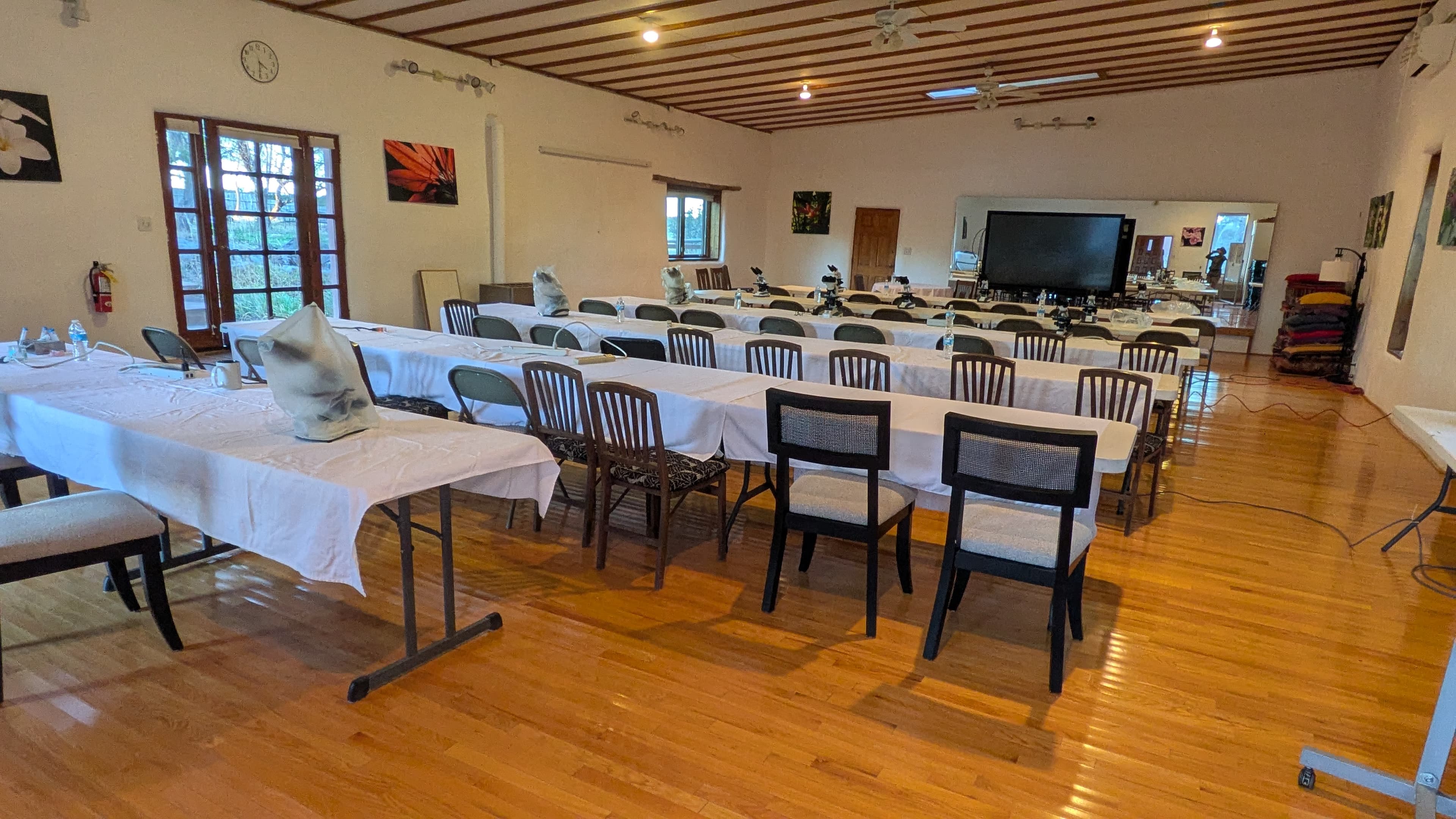 Dance hall set with tables