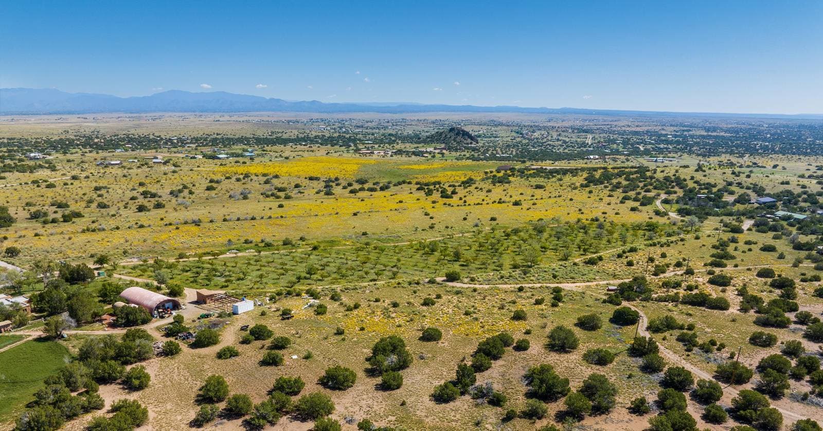 Aerial view of Synergia Ranch